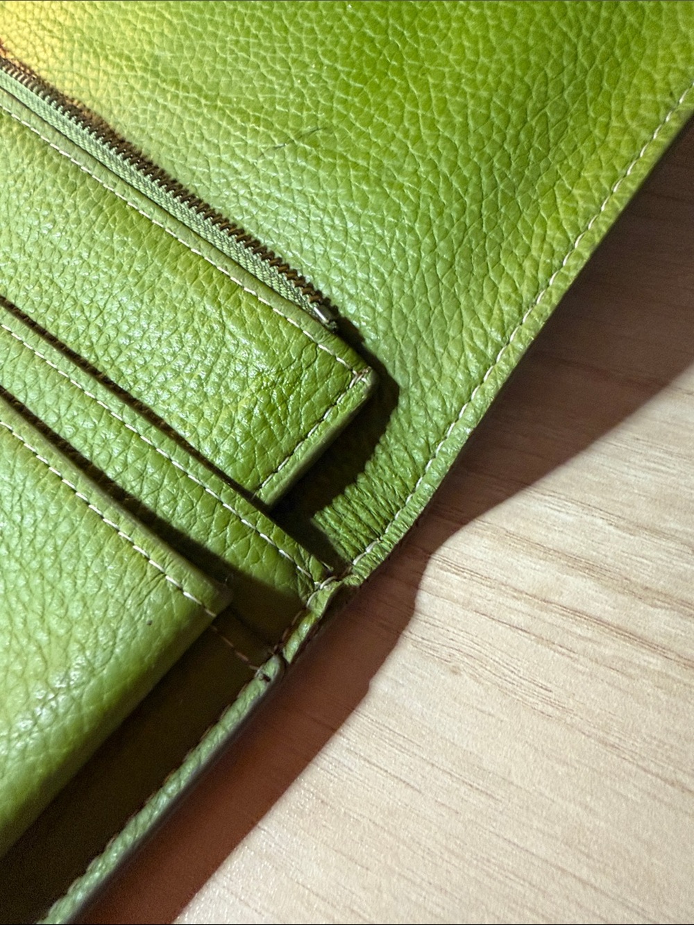 Hermes w/ COA Green Leather Organizer with Snap Closure - Picture 7 of 9